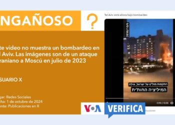 Este video no muestra un bombardeo sobre Tel Aviv en octubre de 2024, sino a Moscú en 2023