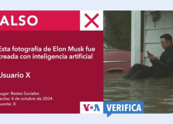 Esta imagen donde aparece Elon Musk frente a una casa inundada es hecha con IA