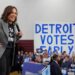 Harris lleva su campaña a Michigan y Georgia, acompañada por los cantantes Lizzo y Usher