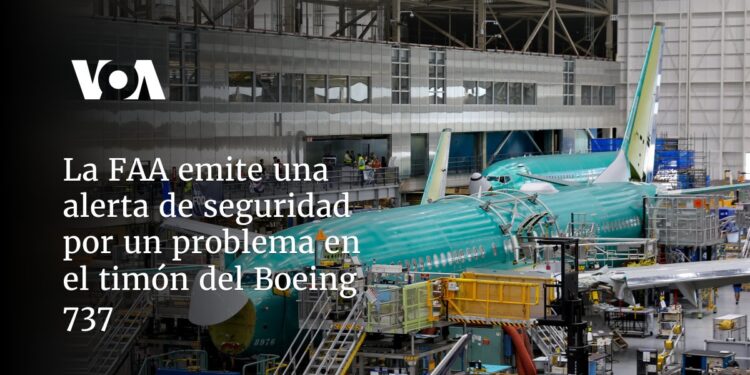 La FAA emite alerta de seguridad por problema en el timón del Boeing 737
