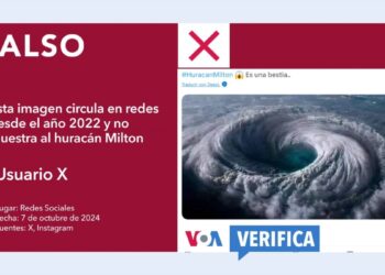 Esta imagen no corresponde al ojo del huracán Milton ni fue tomada en 2024: circula desde 2022