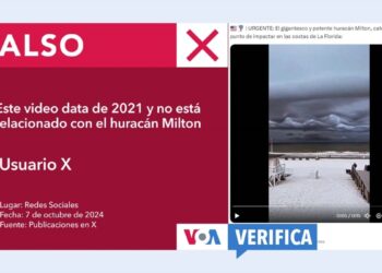 Este video no muestra al huracán Milton “a punto de impactar en las costas de Florida”: son nubes asperitas