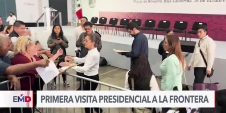 La presidenta de México no abordó la migración ni la inseguridad al visitar frontera con EEUU