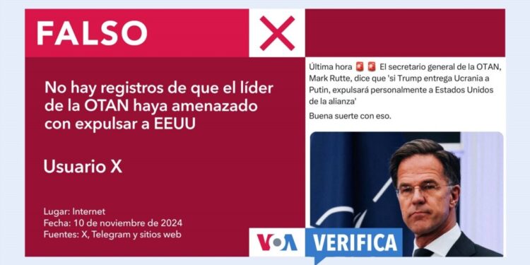 Es falso que líder de la OTAN amenazó con expulsar a EEUU si Trump entrega Ucrania a Putin