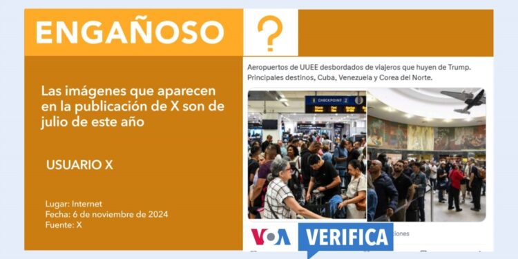Estas imágenes no corresponden a viajeros de Venezuela, Cuba y Corea del Norte huyendo de Trump