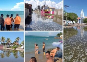 Mar de fondo sorprendió nuevamente a los paraguarenos al inundar calles en Adícora