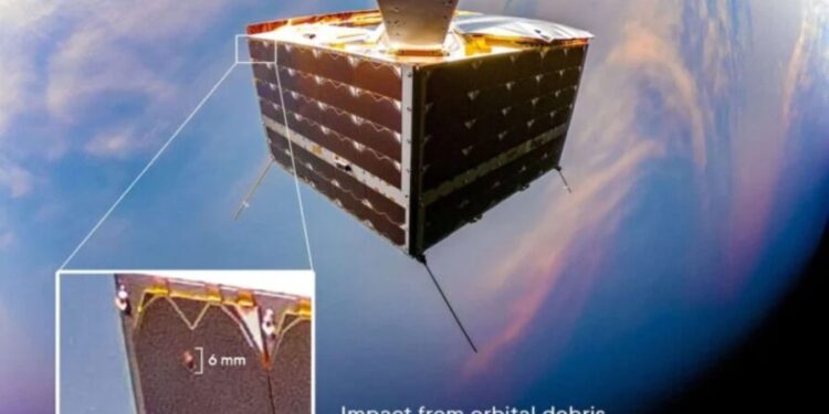 Un satélite sobrevive al impacto de la basura espacial y se toma una imagen reveladora de los daños