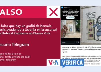 Es falso que hay un grafiti de Kamala Harris ayudando a Ucrania en la sucursal de Dolce & Gabbana en NY