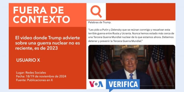 Este video en el que Trump advierte sobre una guerra nuclear no es de noviembre de 2024