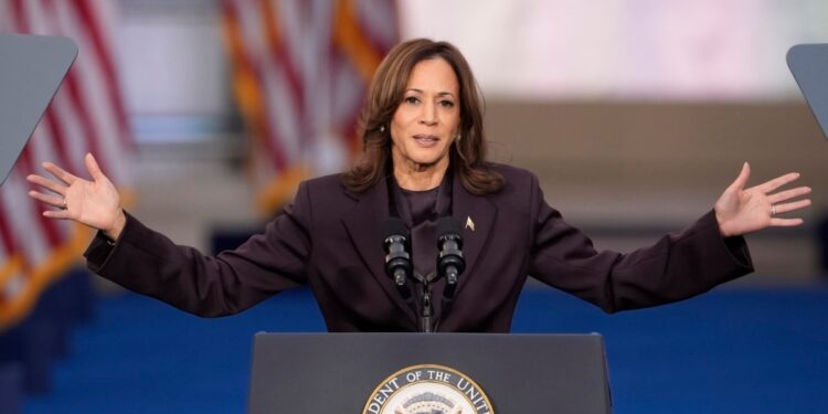 La vicepresidente de EEUU, Kamala Harris, reconoce el triunfo electoral del ahora presidente electo Donald Trump