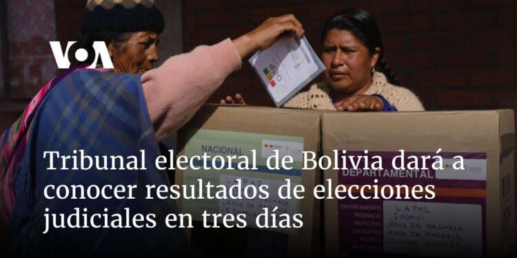 Tribunal electoral de Bolivia dará a conocer resultados de elecciones judiciales en tres días
