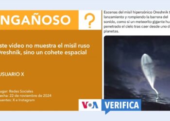 Supuesto video del misil ruso Oreshnik es en realidad del lanzamiento de un cohete espacial