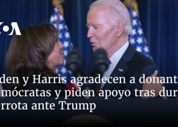 Biden y Harris agradecen a donantes demócratas y piden apoyo tras dura derrota ante Trump
