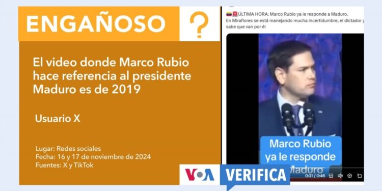 Este video no corresponde a una respuesta del senador Marco Rubio a Maduro tras las elecciones de 2024