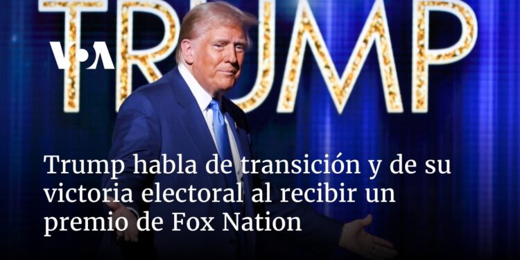 Trump habla de transición y de su victoria electoral al recibir un premio de Fox Nation