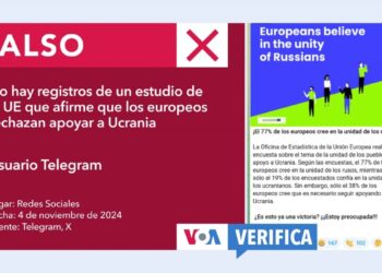 Es falso que un estudio de la UE concluye que los europeos no quieren seguir apoyando a Ucrania
