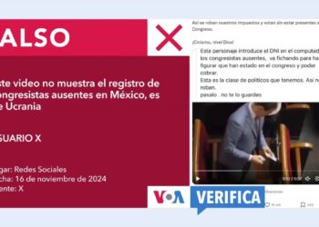 No, este video no muestra a un parlamentario mexicano fichando por los ausentes: ocurrió en Ucrania