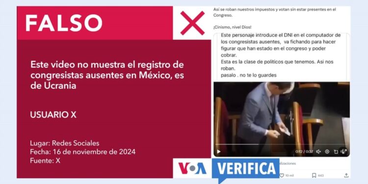 No, este video no muestra a un parlamentario mexicano fichando por los ausentes: ocurrió en Ucrania