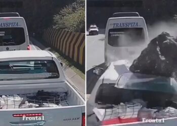 Tragedia en Perú: Roca gigante aplasta camioneta y deja tres fallecidos