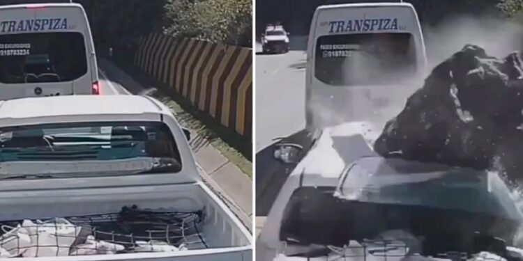 Tragedia en Perú: Roca gigante aplasta camioneta y deja tres fallecidos