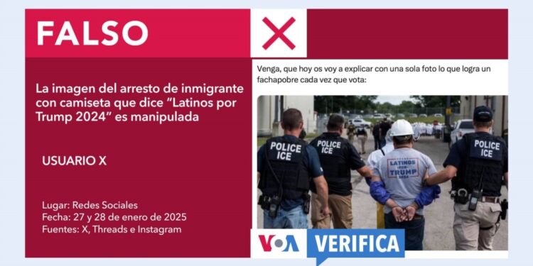 No, esta foto no muestra el arresto a un simpatizante de Trump por agentes del ICE: es manipulada