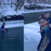 VIRAL: Así un hombre salvó a perrito de morir ahogado tras caer a río helado en EEUU