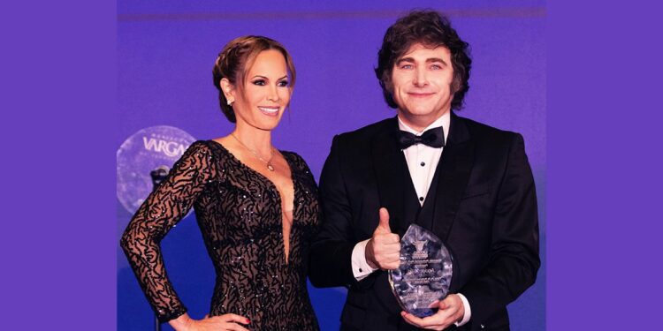 Javier Milei fue premiado en Washington por Natalia Denegri