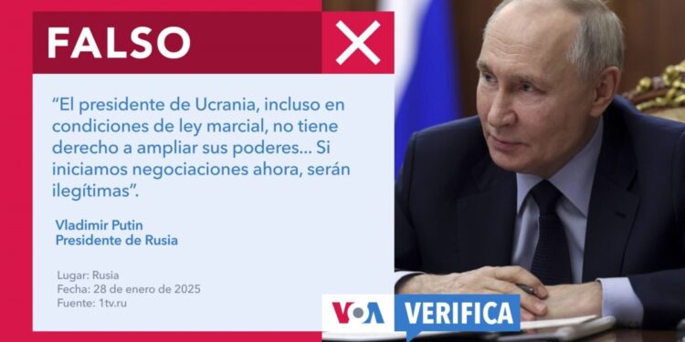 Putin califica las conversaciones de paz con Zelenskyy como “ilegítimas”, pero esto es falso