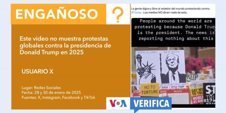 Estos videos no son de protestas globales contra Trump en 2025 como se dice en redes sociales