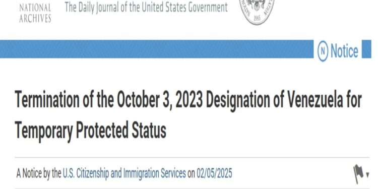 Oficializan en el Registro Federal el fin del TPS-2023 para más de 300,000 venezolanos
