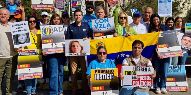 Diáspora venezolana exige justicia para los presos políticos en Venezuela