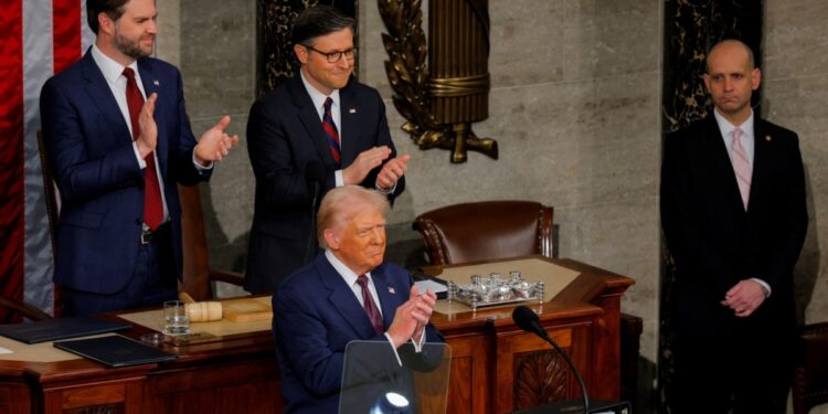 El presidente Donald Trump pronunció un discurso ante una sesión conjunta del Congreso de EEUU, 43 días después de jurar por segunda vez