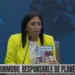 Delcy Rodríguez responsabiliza a ExxonMobil “si algo le llega a pasar” a una alta autoridad de Venezuela