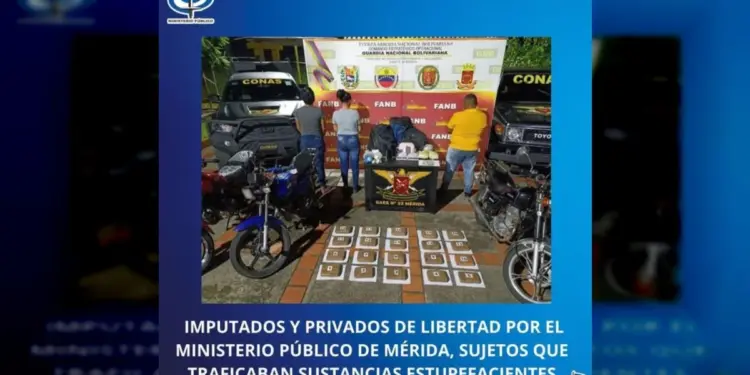 Ministerio Público imputó tres sujetos por el delito de tráfico ilícito de drogas en Mérida
