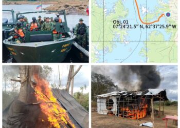 FANB destruye un campamento de minería ilegal en el estado de Bolívar