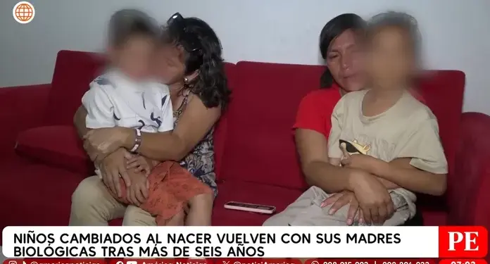 Dos niños peruanos intercambiados al nacer en el 2018 retornan a sus familias biológicas