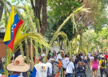 Cientos de personas bajan de Ávila con la palma del Domingo de Ramos
