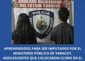 Detienen a dos estudiantes en Yaracuy acusados de llenar con cloro el termo de otro alumno