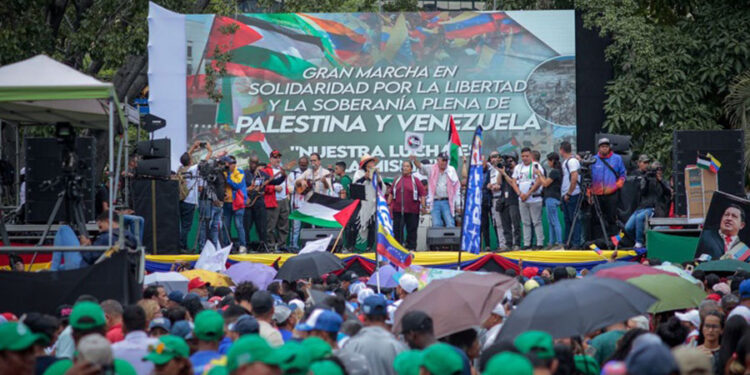 Venezolanos protestan en Caracas contra el genocidio israelí a Palestina (Fotos)