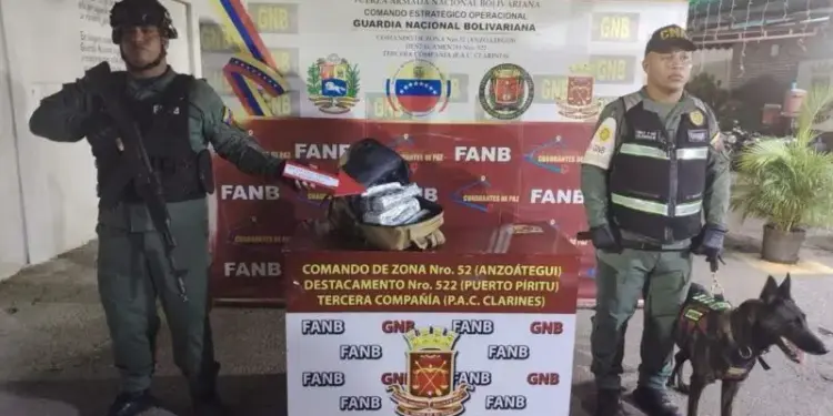 Detienen a un motorizado que transportaba más de 15 kilos de cocaína en Anzoátegui