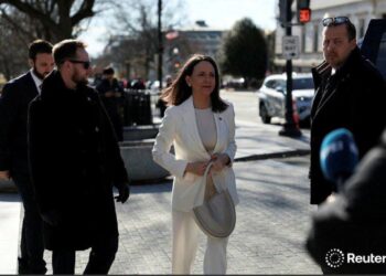María Corina Machado llega a la Casa Blanca para un almuerzo con Trump